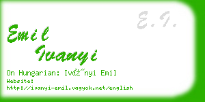 emil ivanyi business card